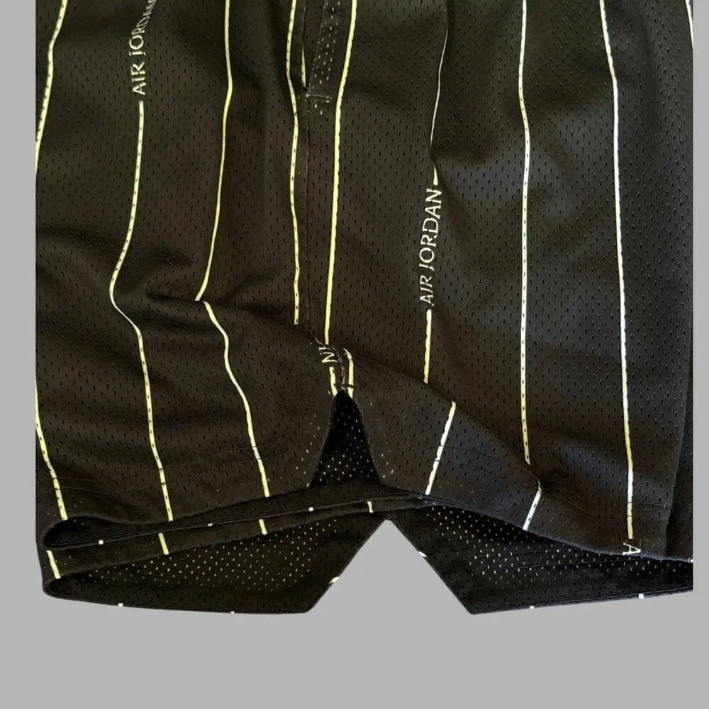 Nike Air Jordan Essentials Basketball Shorts Mens Medium Black Pinstripe Mesh